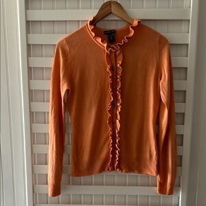 New York & Company  Orange Ruffle Cardigan